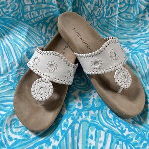 Jack Rogers white leather comfort sole sandals Size 8